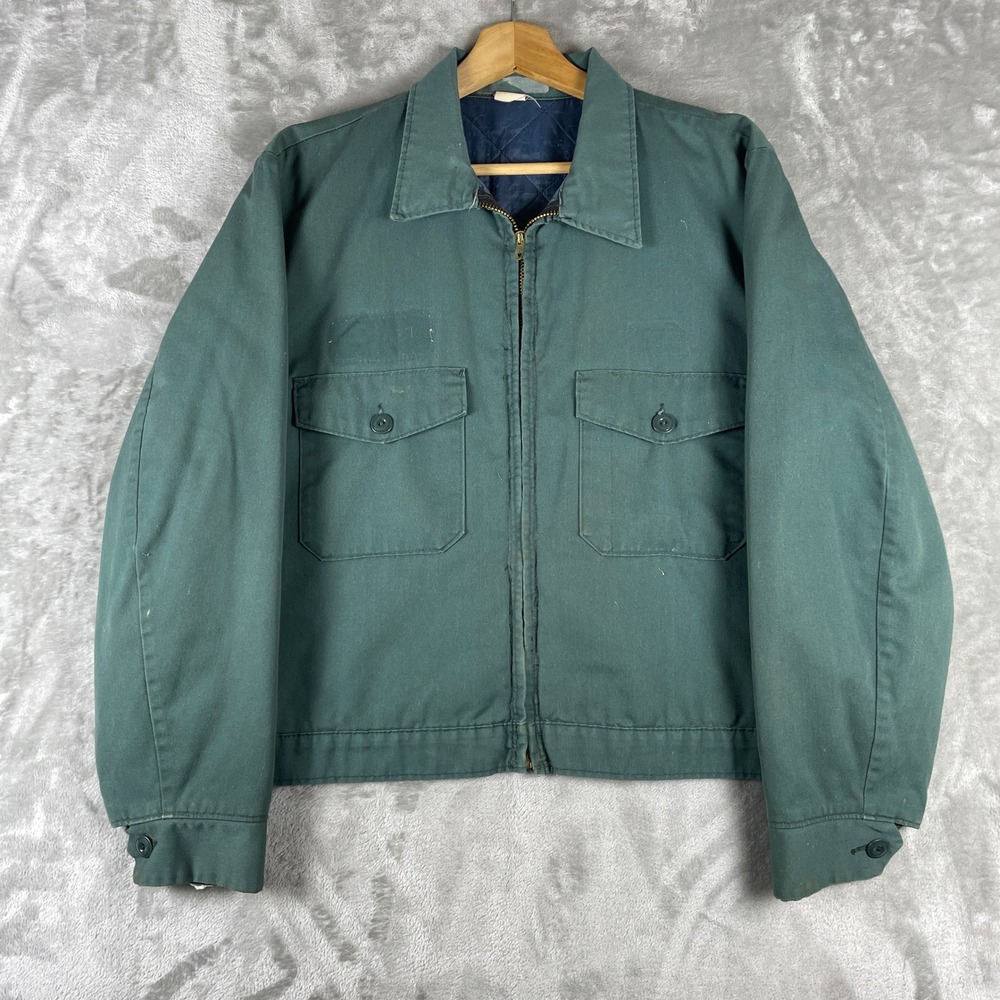 Vintage 70s Mechanic Eisenhauer Detroit Work Jacket Mens 23x24 TALON Zip USA